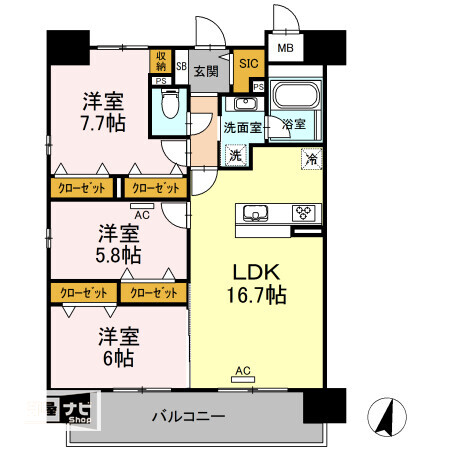 賃貸賃貸マンション 3ldk Sereno光南 802 広島県福山市光南町3丁目35 部屋ナビshop